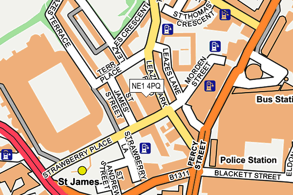 NE1 4PQ map - OS OpenMap – Local (Ordnance Survey)