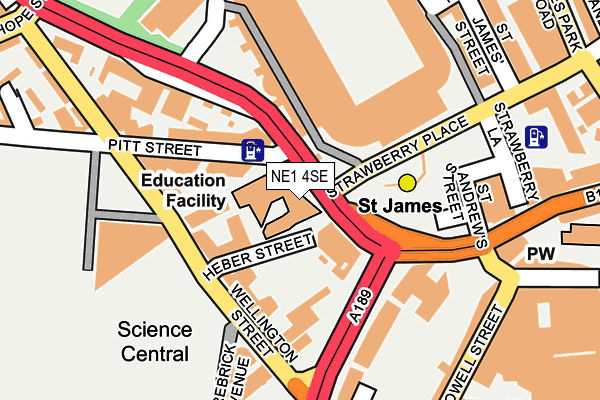 NE1 4SE map - OS OpenMap – Local (Ordnance Survey)
