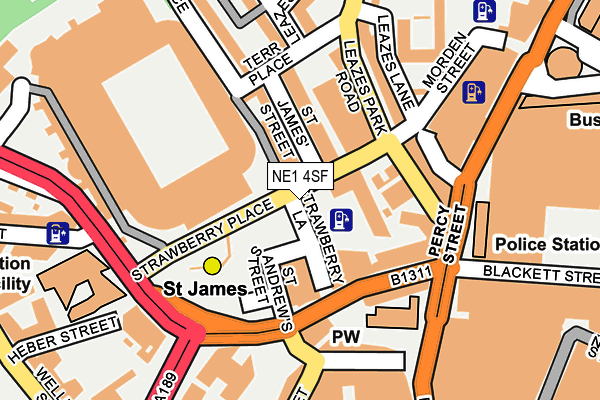NE1 4SF map - OS OpenMap – Local (Ordnance Survey)