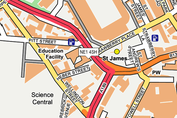 NE1 4SH map - OS OpenMap – Local (Ordnance Survey)