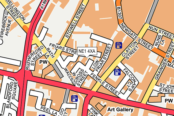 NE1 4XA map - OS OpenMap – Local (Ordnance Survey)