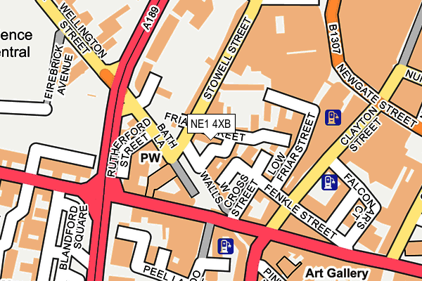 NE1 4XB map - OS OpenMap – Local (Ordnance Survey)