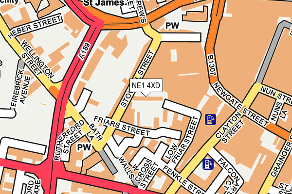 NE1 4XD map - OS OpenMap – Local (Ordnance Survey)