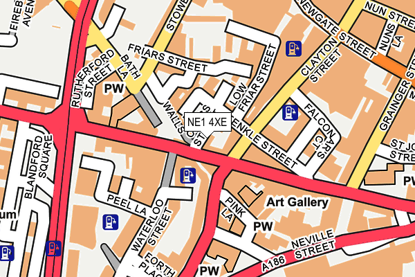 NE1 4XE map - OS OpenMap – Local (Ordnance Survey)