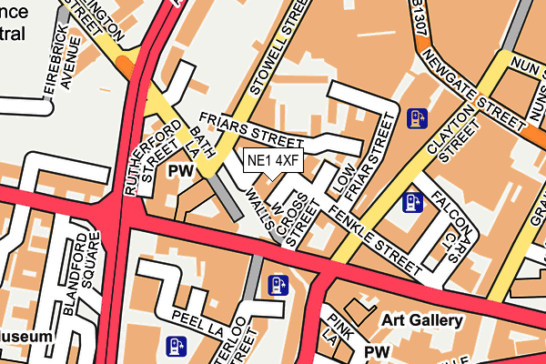 NE1 4XF map - OS OpenMap – Local (Ordnance Survey)