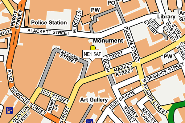 NE1 5AF map - OS OpenMap – Local (Ordnance Survey)