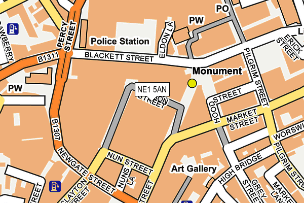 NE1 5AN map - OS OpenMap – Local (Ordnance Survey)