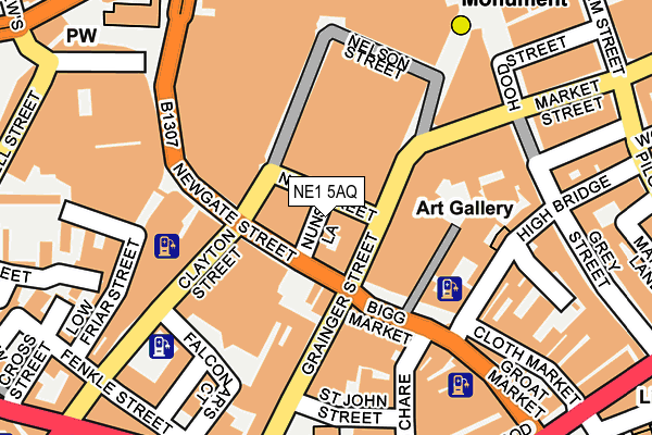 NE1 5AQ map - OS OpenMap – Local (Ordnance Survey)