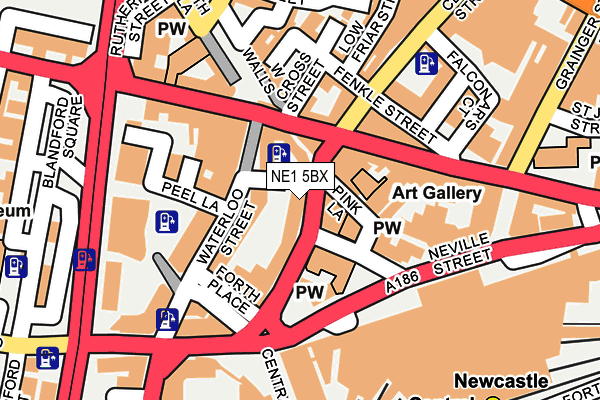 NE1 5BX map - OS OpenMap – Local (Ordnance Survey)