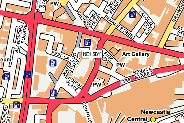 NE1 5BY map - OS OpenMap – Local (Ordnance Survey)