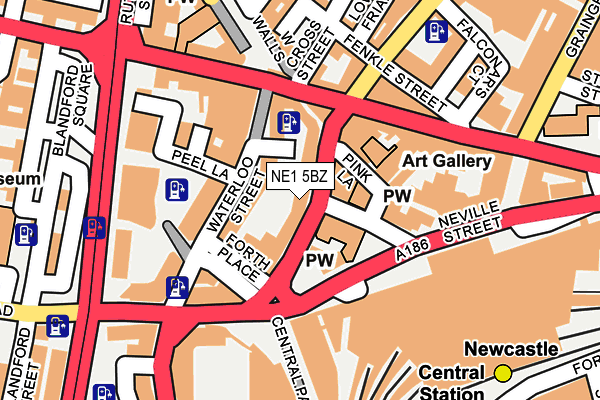 NE1 5BZ map - OS OpenMap – Local (Ordnance Survey)