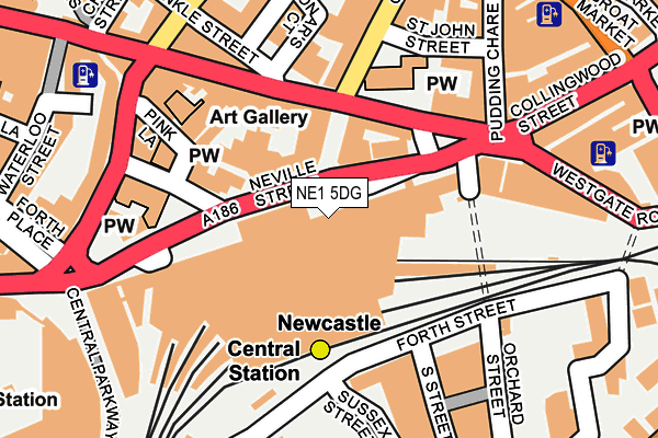 NE1 5DG map - OS OpenMap – Local (Ordnance Survey)