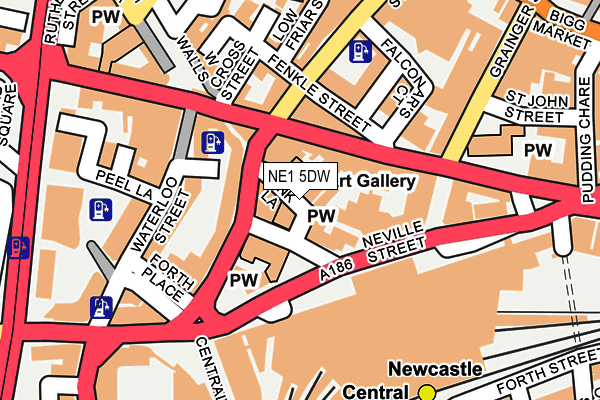 NE1 5DW map - OS OpenMap – Local (Ordnance Survey)