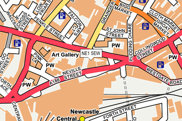 NE1 5EW map - OS OpenMap – Local (Ordnance Survey)