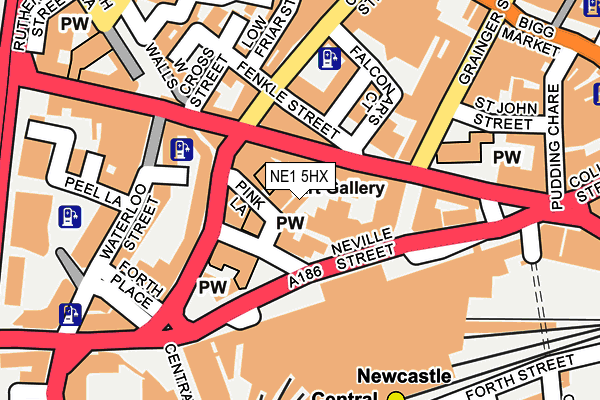 NE1 5HX map - OS OpenMap – Local (Ordnance Survey)