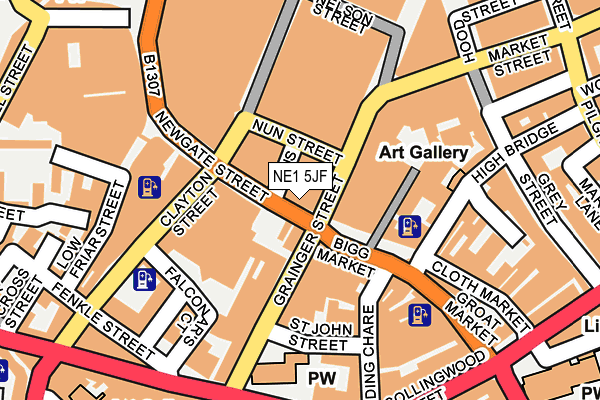 NE1 5JF map - OS OpenMap – Local (Ordnance Survey)