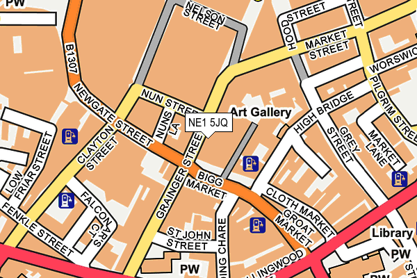 NE1 5JQ map - OS OpenMap – Local (Ordnance Survey)