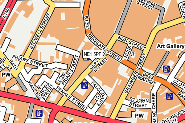 NE1 5PF map - OS OpenMap – Local (Ordnance Survey)