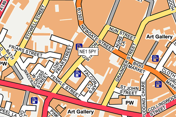 NE1 5PY map - OS OpenMap – Local (Ordnance Survey)