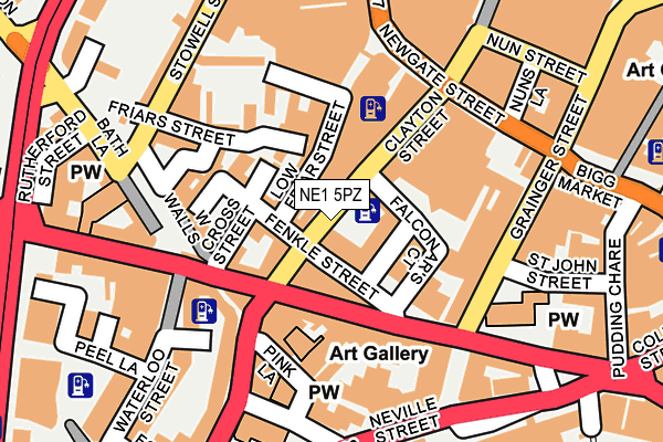 NE1 5PZ map - OS OpenMap – Local (Ordnance Survey)