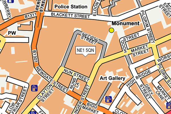 NE1 5QN map - OS OpenMap – Local (Ordnance Survey)