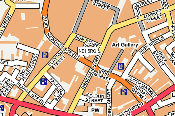 NE1 5RG map - OS OpenMap – Local (Ordnance Survey)