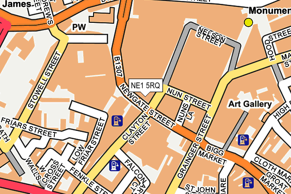 NE1 5RQ map - OS OpenMap – Local (Ordnance Survey)