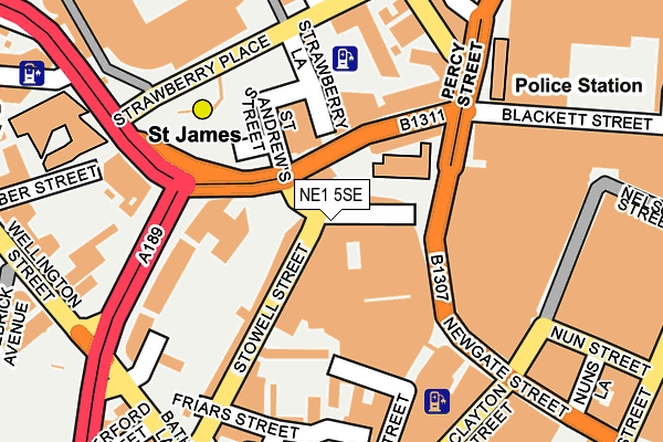 NE1 5SE map - OS OpenMap – Local (Ordnance Survey)