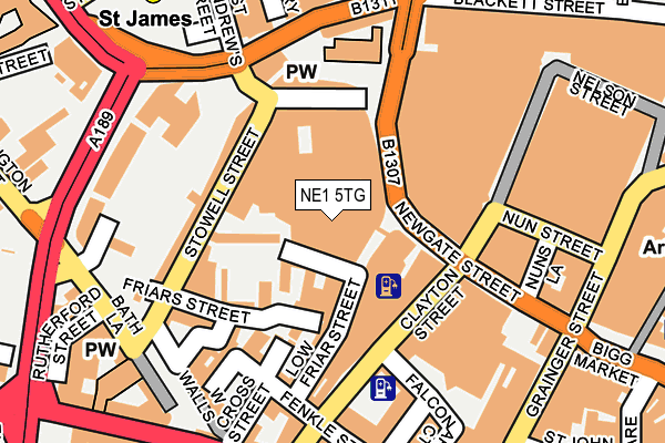 NE1 5TG map - OS OpenMap – Local (Ordnance Survey)