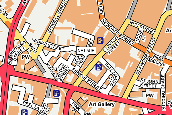 NE1 5UE map - OS OpenMap – Local (Ordnance Survey)