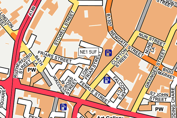 NE1 5UF map - OS OpenMap – Local (Ordnance Survey)