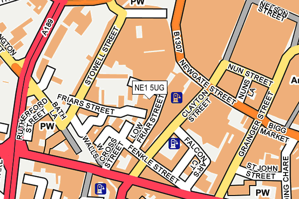 NE1 5UG map - OS OpenMap – Local (Ordnance Survey)