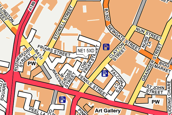 NE1 5XD map - OS OpenMap – Local (Ordnance Survey)