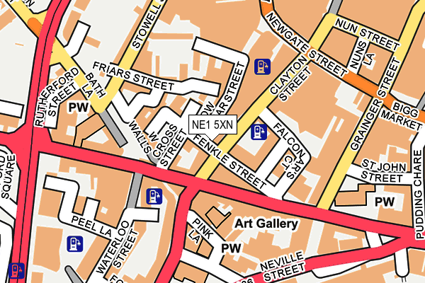 NE1 5XN map - OS OpenMap – Local (Ordnance Survey)