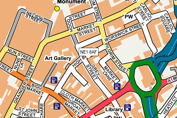 NE1 6AF map - OS OpenMap – Local (Ordnance Survey)