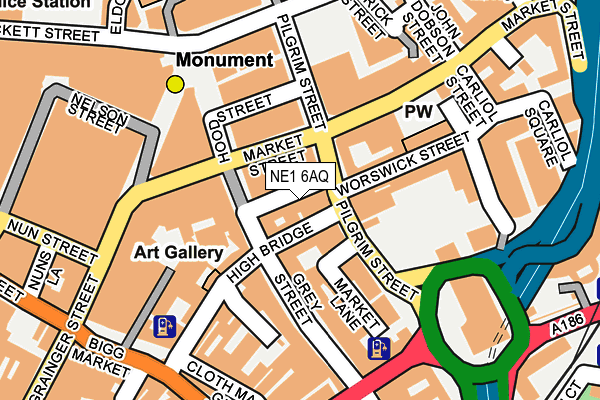NE1 6AQ map - OS OpenMap – Local (Ordnance Survey)