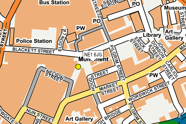 NE1 6JG map - OS OpenMap – Local (Ordnance Survey)
