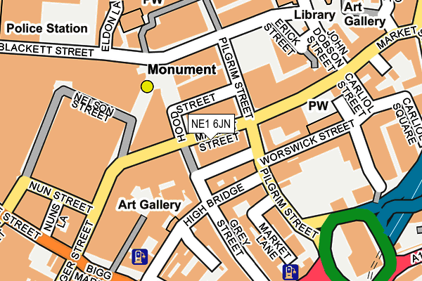 NE1 6JN map - OS OpenMap – Local (Ordnance Survey)