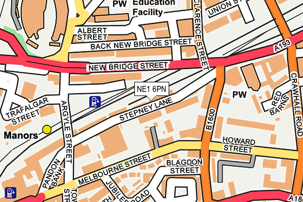 NE1 6PN map - OS OpenMap – Local (Ordnance Survey)