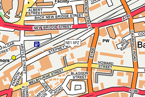 NE1 6PZ map - OS OpenMap – Local (Ordnance Survey)