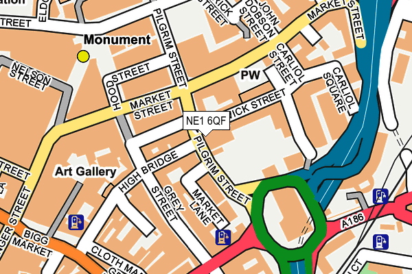 NE1 6QF map - OS OpenMap – Local (Ordnance Survey)