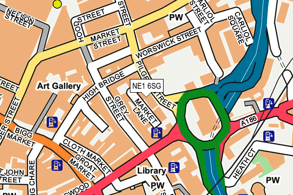 NE1 6SG map - OS OpenMap – Local (Ordnance Survey)