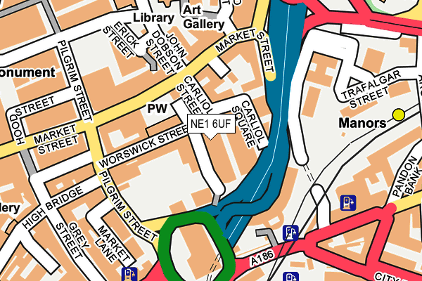 NE1 6UF map - OS OpenMap – Local (Ordnance Survey)