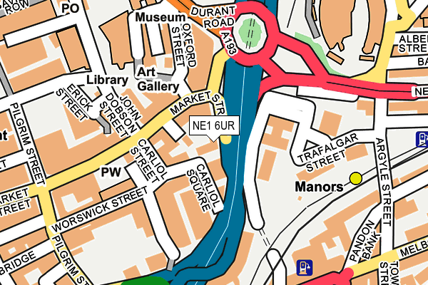 NE1 6UR map - OS OpenMap – Local (Ordnance Survey)