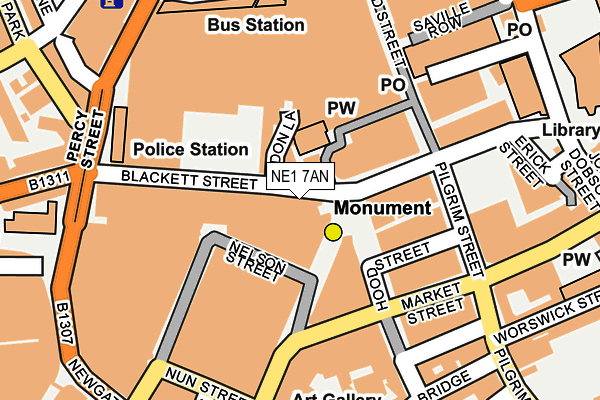 NE1 7AN map - OS OpenMap – Local (Ordnance Survey)