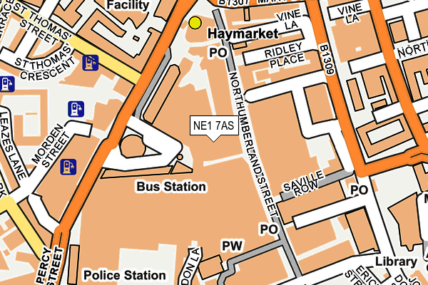 NE1 7AS map - OS OpenMap – Local (Ordnance Survey)