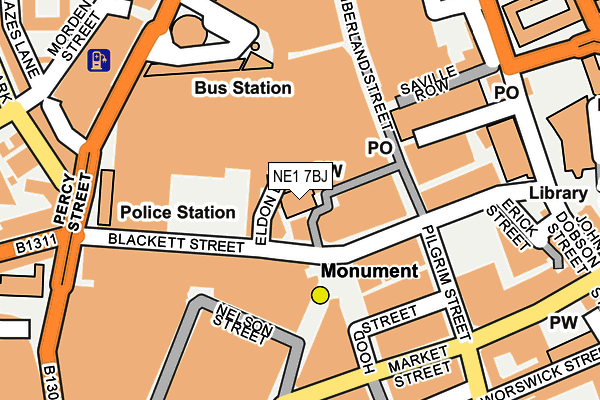 NE1 7BJ map - OS OpenMap – Local (Ordnance Survey)