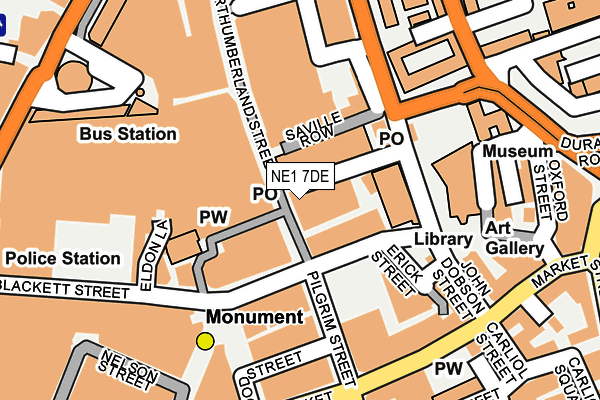 NE1 7DE map - OS OpenMap – Local (Ordnance Survey)