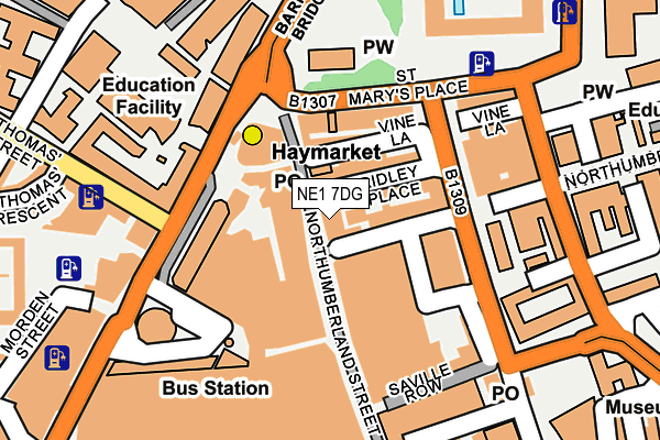 NE1 7DG map - OS OpenMap – Local (Ordnance Survey)