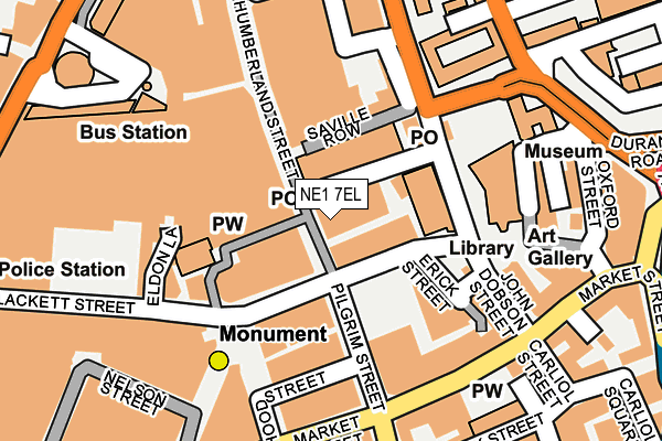 NE1 7EL map - OS OpenMap – Local (Ordnance Survey)